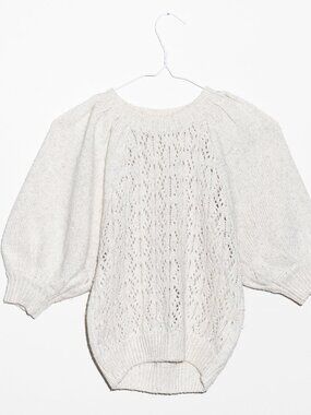 BB DAKOTA Steve Madden Come Here Soften Puff Sleeve Pointelle Knit Sweater